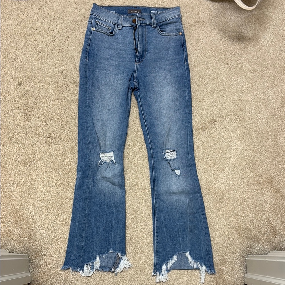 DL1961 High Rise Bridget Boot Instasculpt Cropped  Jeans with Distressing